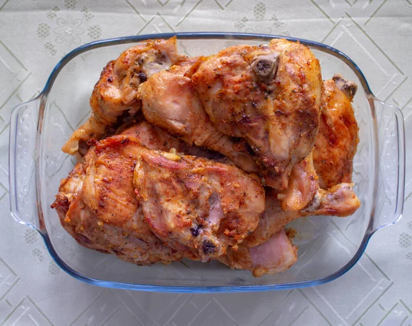 Dipanggang Oven Ayam Pedas Untuk Makan Malam — Stok Foto