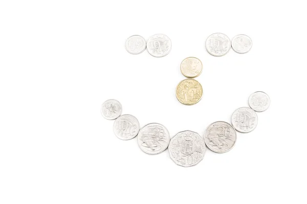 Coins on white — Stock Photo, Image