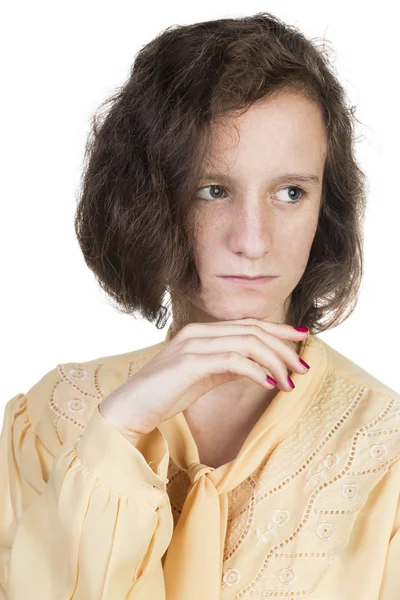 Adolescente con cabello castaño — Foto de Stock