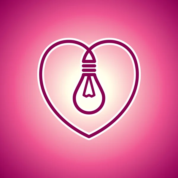 Kalbin içindeki lamba — Stok Vektör