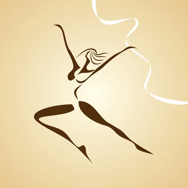 Figura de mujer bailando — Vector de stock