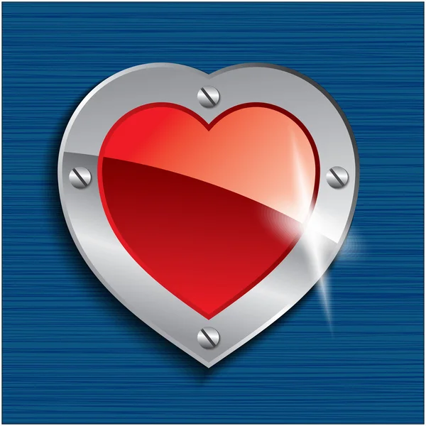 Corazón metálico — Vector de stock