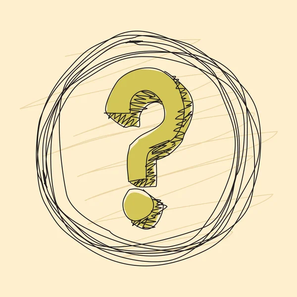 Line drawing question mark — Stock Vector