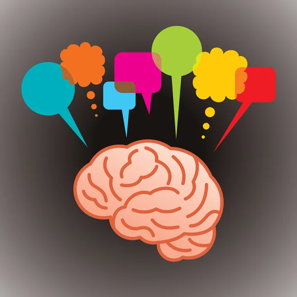 Beyin ile konuşma balonu — Stok Vektör