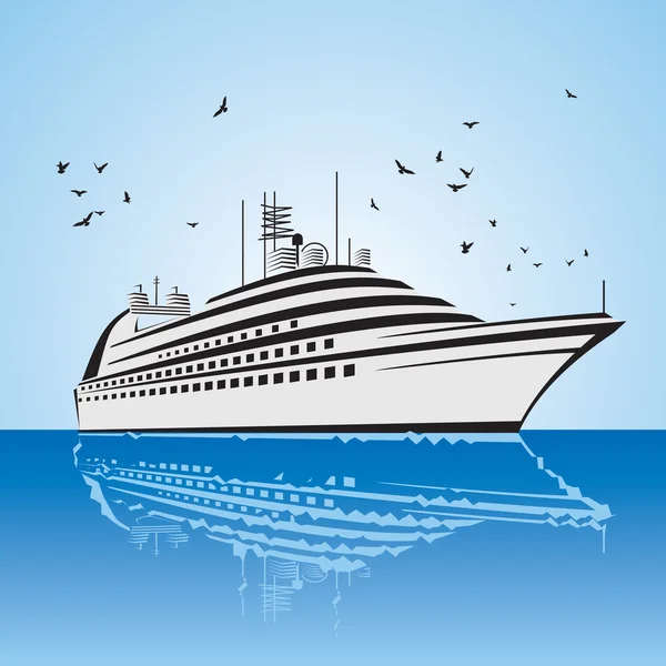 Very realistic view of Cruise Ship, — 图库矢量图片