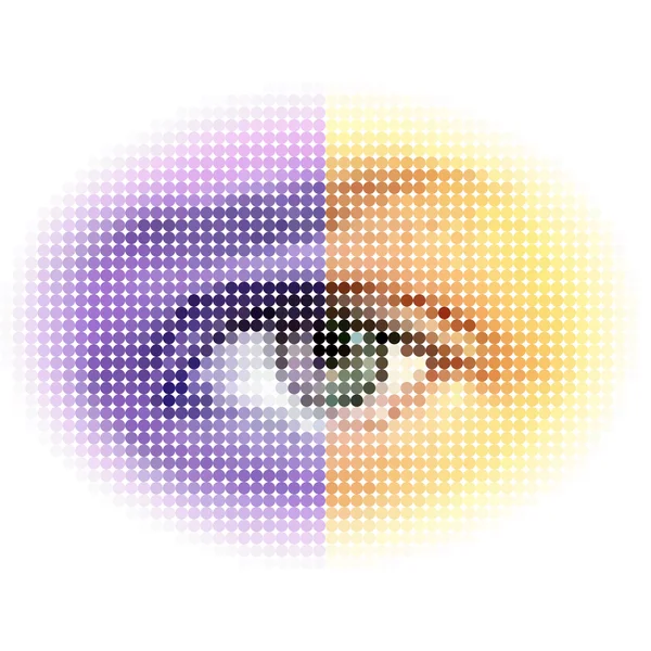 Ojo medio tono abstracto — Vector de stock