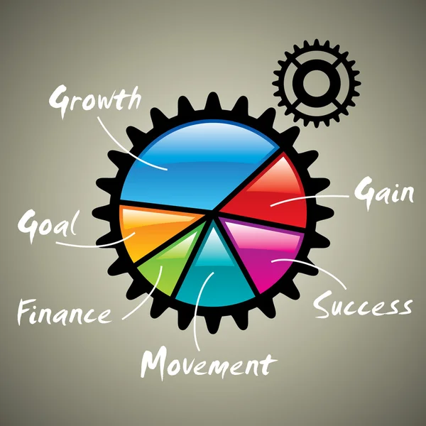 Gráfico de progresso empresarial — Vetor de Stock