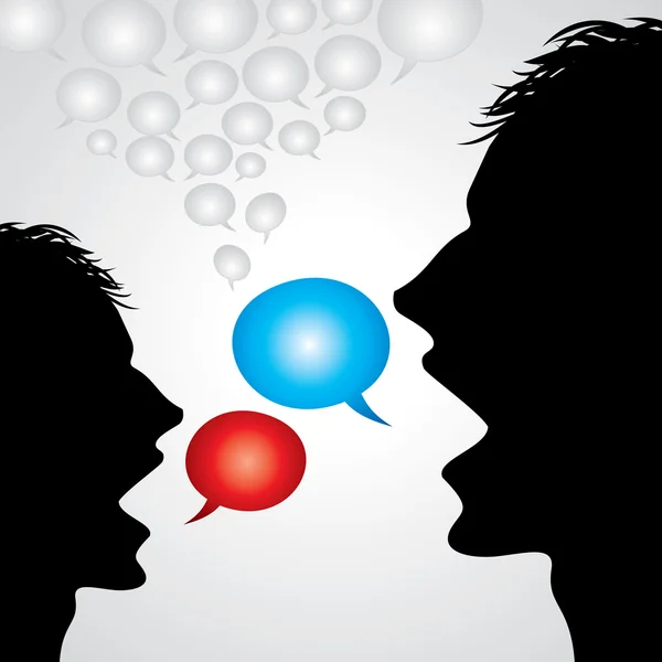 Vector talking head with speech bubble — Stock Vector