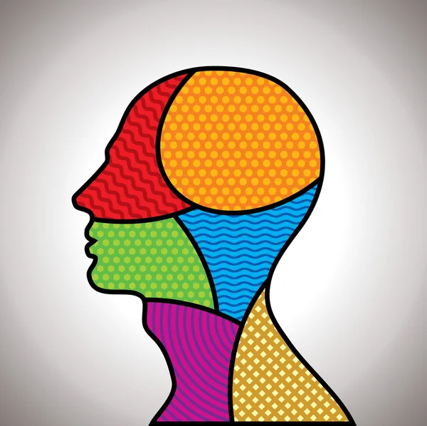 Colorful pattern shape of human head — Stock Vector