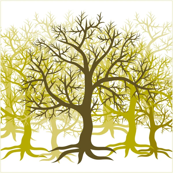 Floresta de árvores secas — Vetor de Stock