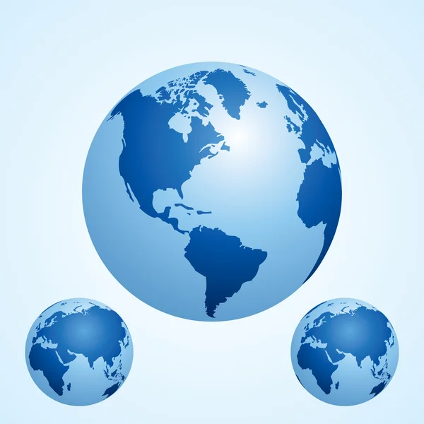 Globe icône avec fond bleu — Image vectorielle