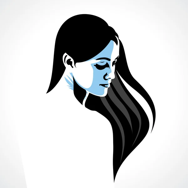 Retrato de la hermosa chica — Vector de stock