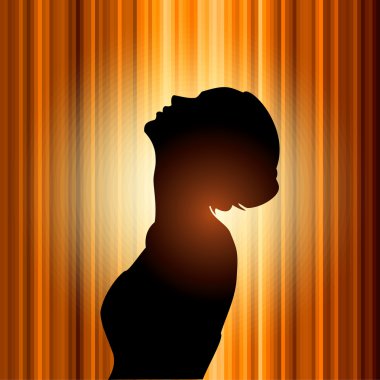 Backlight üstünde izole güzel seksi kadın