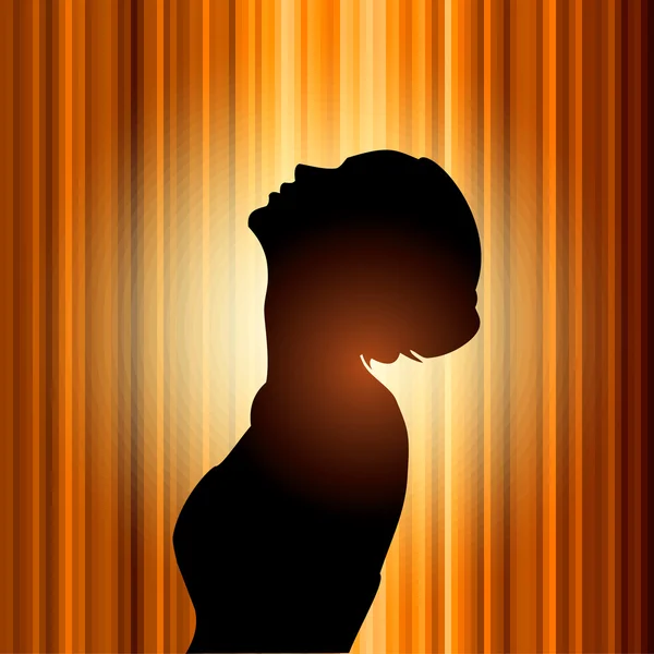 Beautiful sexy woman isolated on backlight — Stock Vector