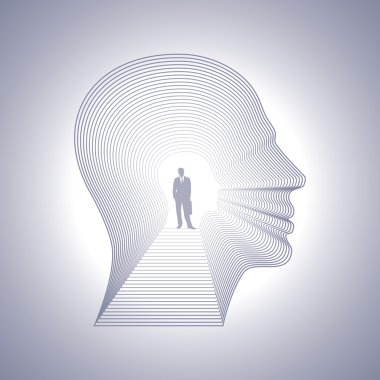 çizgi deseni ile baş