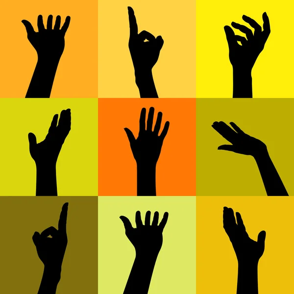 Barevné lidi ruce — Stockový vektor