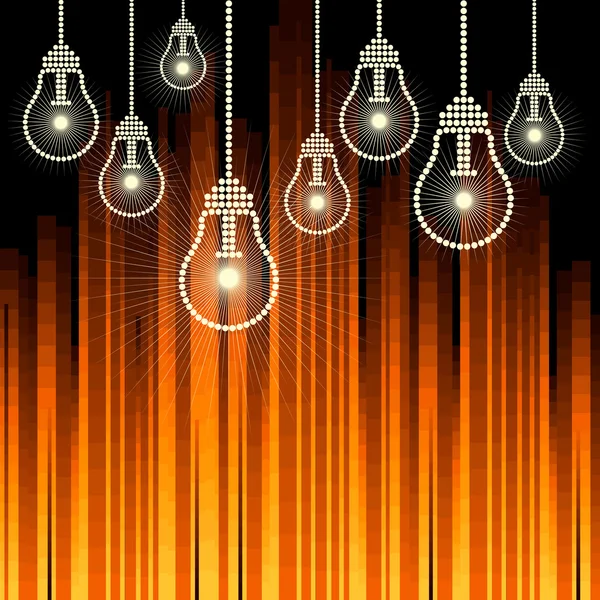 Row of light bulbs — Stock Vector