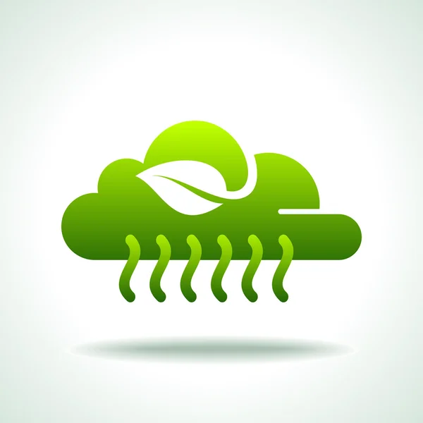 Nublado icono de la energía verde — Vector de stock