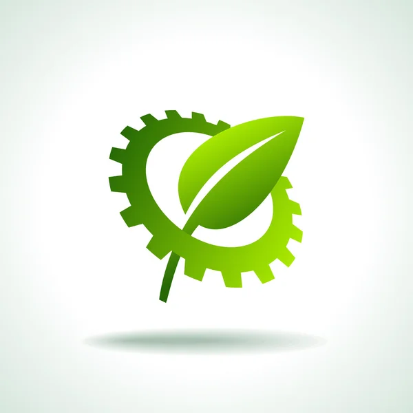 Gröna blad av redskap ikonen — Stock vektor