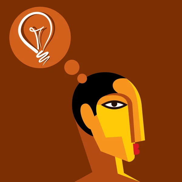 Idea thinking a man — Stock Vector