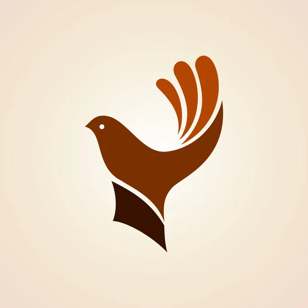 Hand with bird — Stock Vector