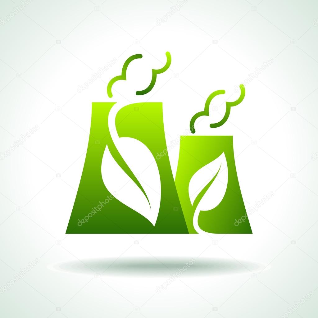 Green energy icon for power