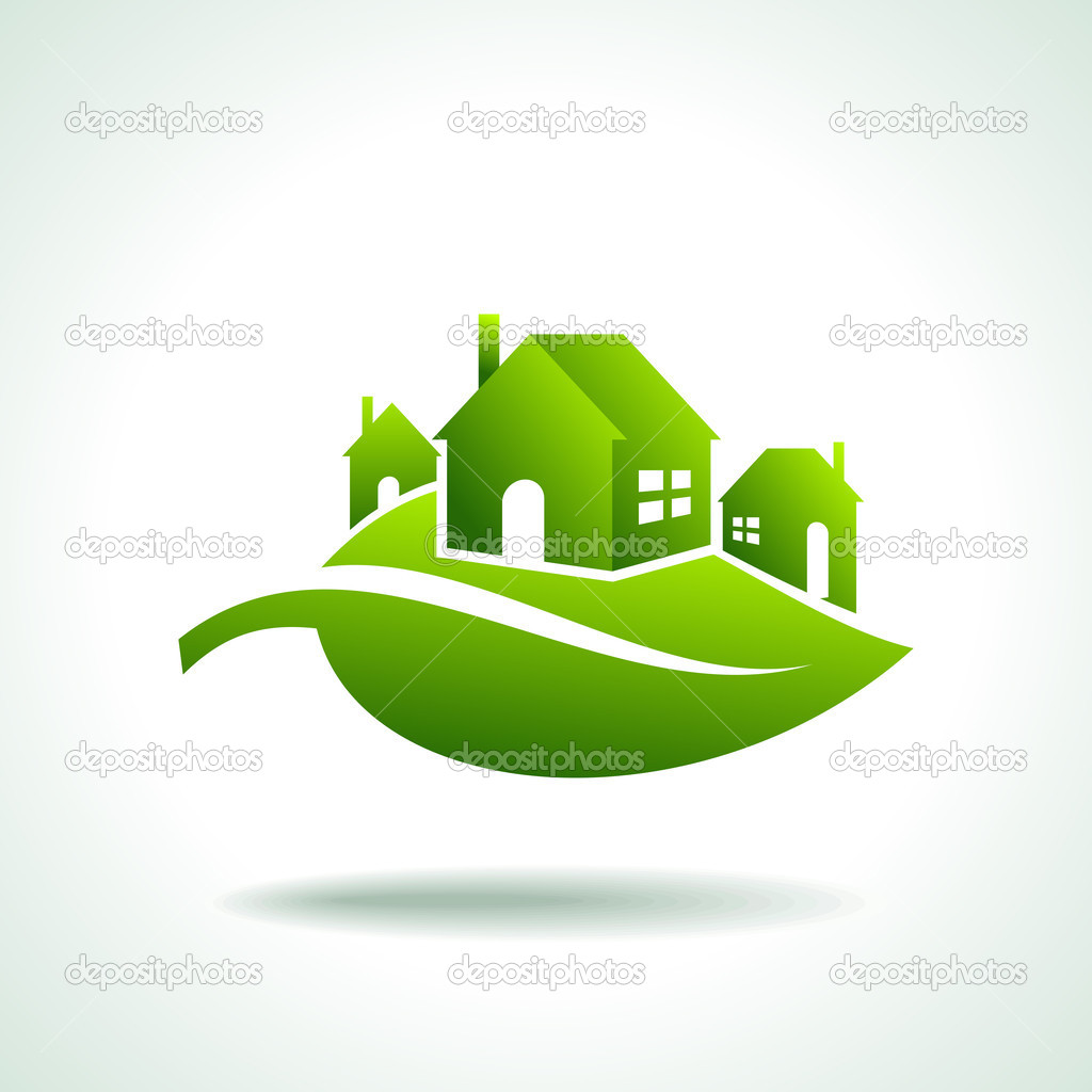 Energy eco icon with house