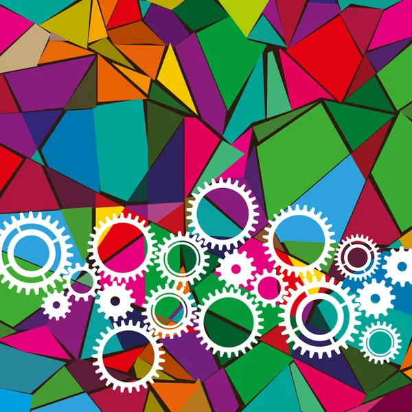 Different colorful gears — Stock Vector