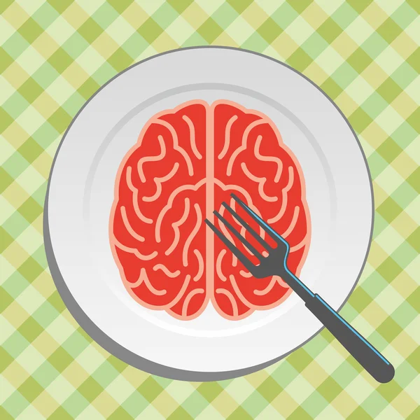 Τροφή του εγκεφάλου στο πιάτο — Διανυσματικό Αρχείο