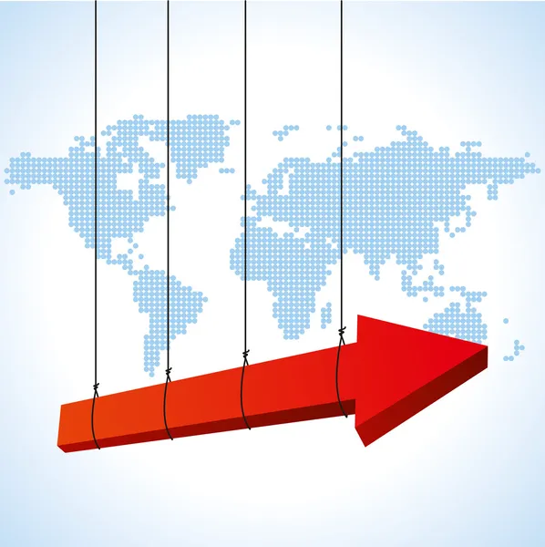 Flecha de negocio global — Vector de stock