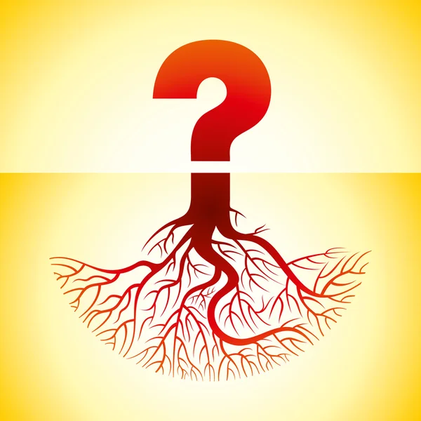 Question mark with roots — Stock Vector