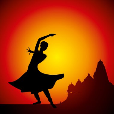 Indian classical dancer clipart