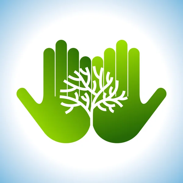 Drzewo eko w ręce — Wektor stockowy