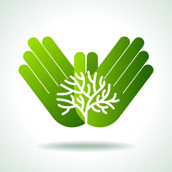 Eco tree in hands — Stock Vector