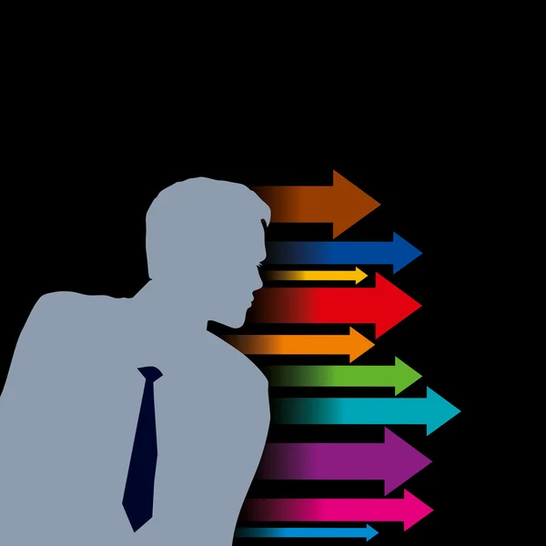 Setas com homem de negócios —  Vetores de Stock