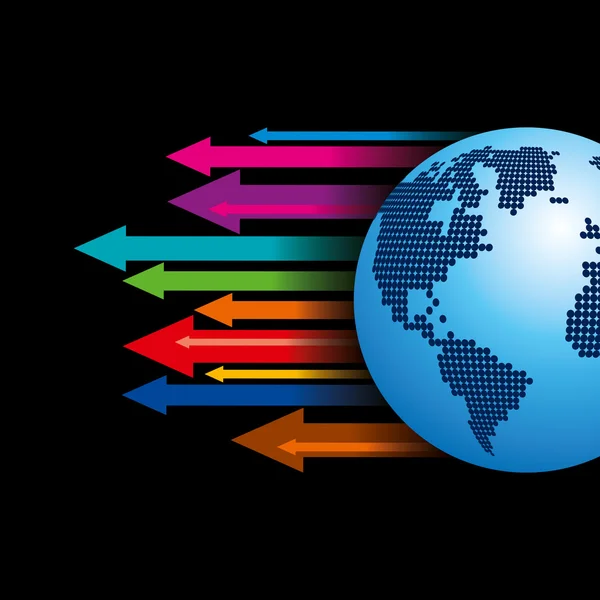 Frecce aziendali globali — Vettoriale Stock