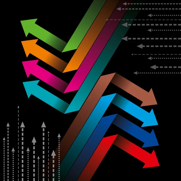 Frecce aziendali globali — Vettoriale Stock