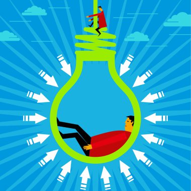 yeni bir fikir asılı