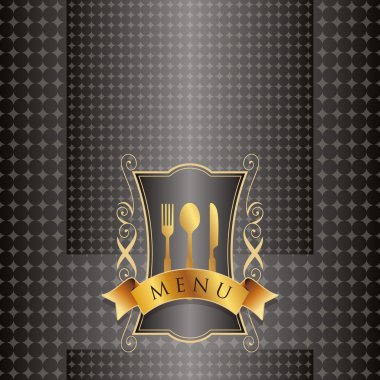 Altın çerçeve ile menü kartı