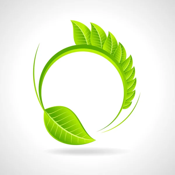 Eco εικονίδιο με φύλλο — Διανυσματικό Αρχείο