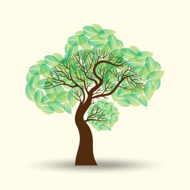 kartı stilize ağaç ve metin,