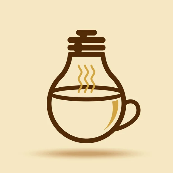 Bombilla de taza de café — Vector de stock