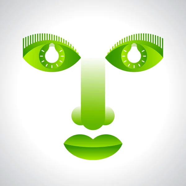 Vert visage éco — Image vectorielle