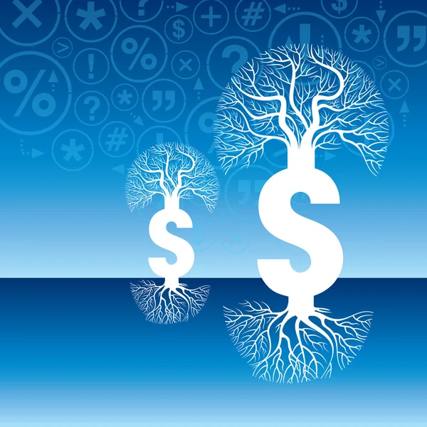 Illustrazione albero denaro — Vettoriale Stock