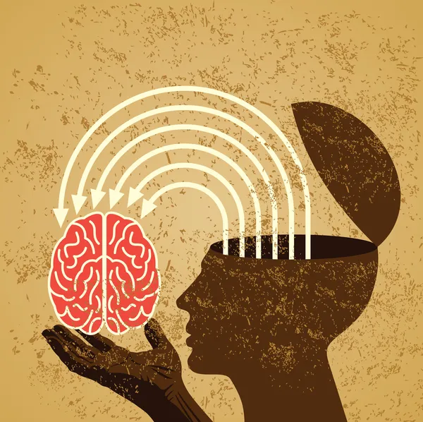 Pomysł z ludzkiego mózgu — Wektor stockowy