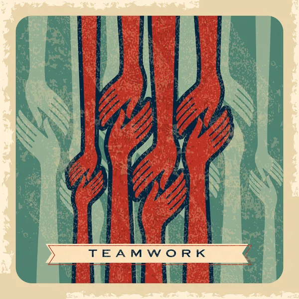 Vintage ekip çalışması kavramı