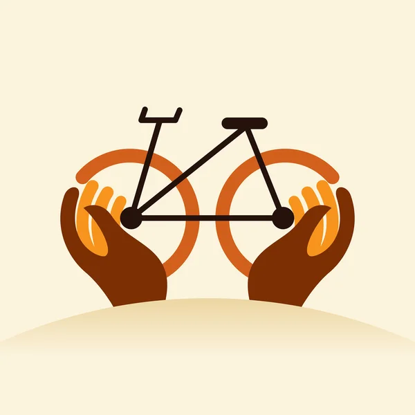 Cycle in hands — Stock Vector