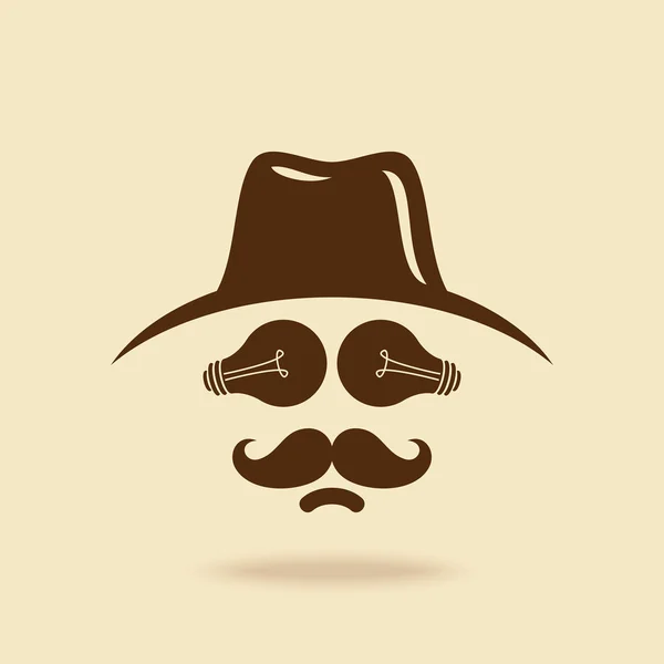 Cowboy med mustasch ikon — Stock vektor