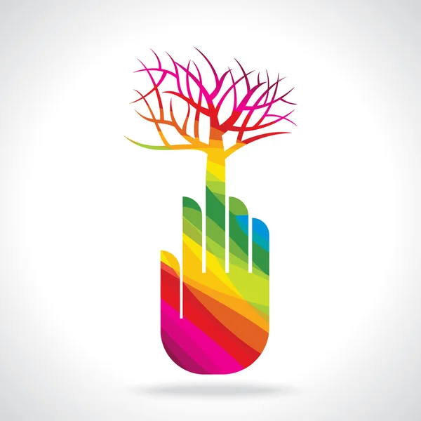 Árbol con ilustración manual — Vector de stock