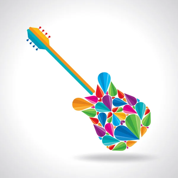 Guitar shape with colorful abstract — Stock Vector